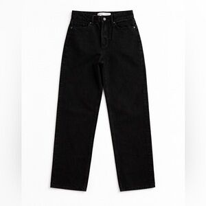Bershka Black Straight Leg Jeans High Rise Minimalist Y2K Size 4